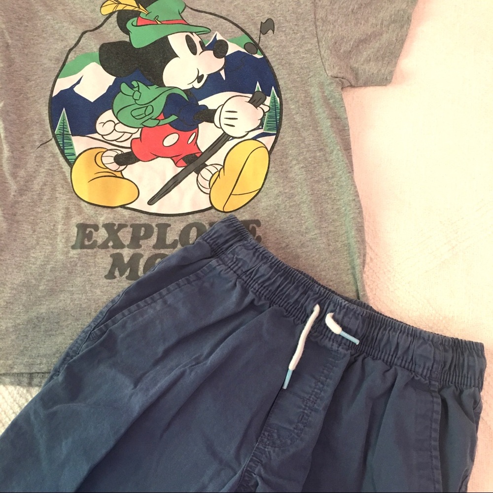 💙 Cat & Jack Medium Blue Elastic Waist Drawstring Boys Shorts Size M 8-10 - Picture 7 of 10